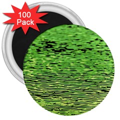 Green Waves Flow Series 2 3  Magnets (100 Pack) by DimitriosArt