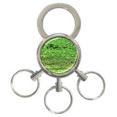 Green Waves Flow Series 2 3-ring Key Chain by DimitriosArt