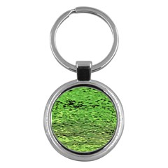 Green Waves Flow Series 2 Key Chain (round) by DimitriosArt