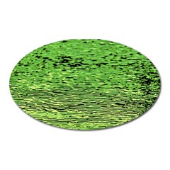 Green Waves Flow Series 2 Oval Magnet by DimitriosArt