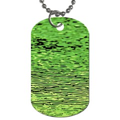 Green Waves Flow Series 2 Dog Tag (two Sides) by DimitriosArt