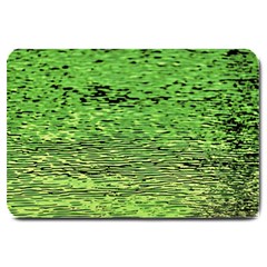 Green Waves Flow Series 2 Large Doormat  by DimitriosArt