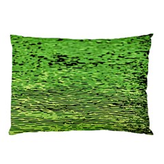 Green Waves Flow Series 2 Pillow Case by DimitriosArt