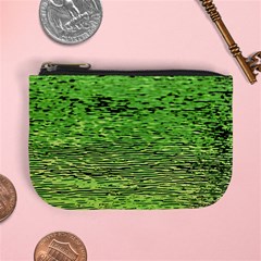 Green Waves Flow Series 2 Mini Coin Purse by DimitriosArt