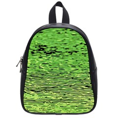 Green Waves Flow Series 2 School Bag (small) by DimitriosArt