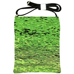 Green Waves Flow Series 2 Shoulder Sling Bag by DimitriosArt