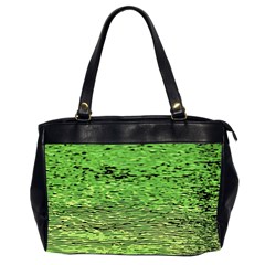 Green Waves Flow Series 2 Oversize Office Handbag (2 Sides) by DimitriosArt