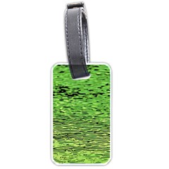 Green Waves Flow Series 2 Luggage Tag (one Side) by DimitriosArt