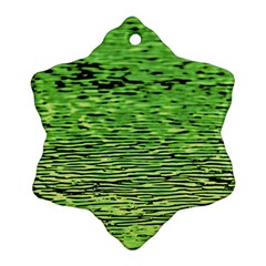 Green Waves Flow Series 2 Ornament (snowflake) by DimitriosArt