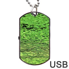 Green Waves Flow Series 2 Dog Tag Usb Flash (two Sides) by DimitriosArt