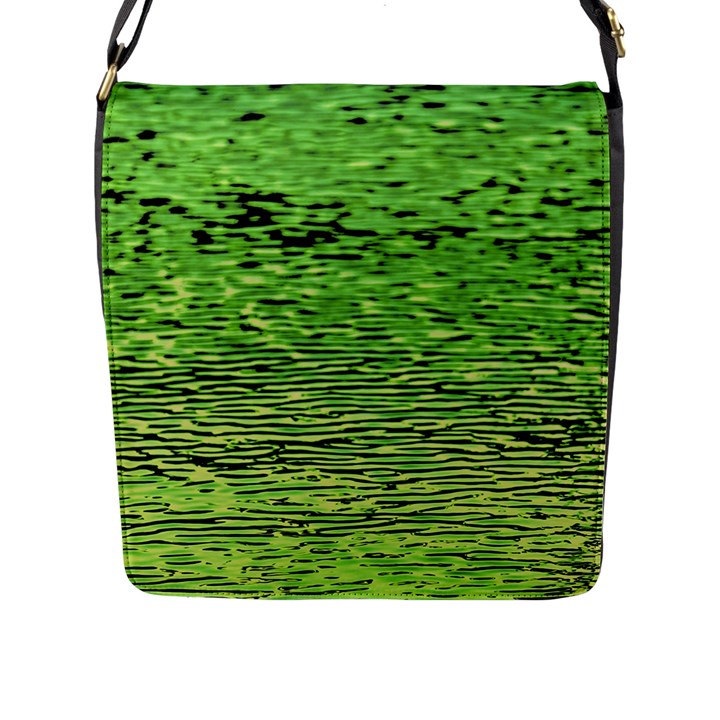 Green Waves Flow Series 2 Flap Closure Messenger Bag (L)