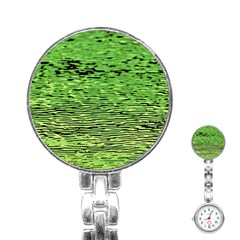 Green Waves Flow Series 2 Stainless Steel Nurses Watch by DimitriosArt