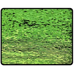 Green Waves Flow Series 2 Double Sided Fleece Blanket (medium)  by DimitriosArt