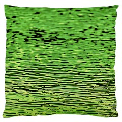 Green Waves Flow Series 2 Large Flano Cushion Case (two Sides) by DimitriosArt