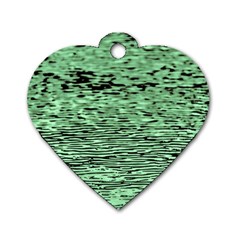 Blue Waves Flow Series 4 Dog Tag Heart (one Side) by DimitriosArt