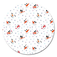 Cute Faces Of Snowmen Magnet 5  (round) by SychEva