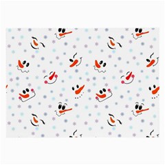 Cute Faces Of Snowmen Large Glasses Cloth by SychEva