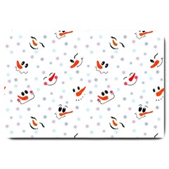 Cute Faces Of Snowmen Large Doormat  by SychEva