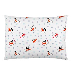 Cute Faces Of Snowmen Pillow Case by SychEva