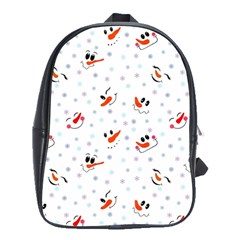 Cute Faces Of Snowmen School Bag (large) by SychEva