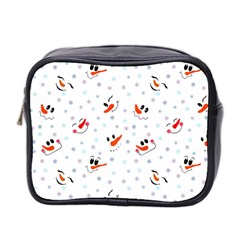 Cute Faces Of Snowmen Mini Toiletries Bag (two Sides) by SychEva