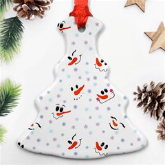 Cute Faces Of Snowmen Christmas Tree Ornament (two Sides) by SychEva