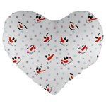 Cute Faces Of Snowmen Large 19  Premium Heart Shape Cushions Front