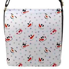 Cute Faces Of Snowmen Flap Closure Messenger Bag (s) by SychEva