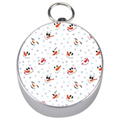 Cute Faces Of Snowmen Silver Compasses by SychEva