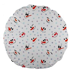 Cute Faces Of Snowmen Large 18  Premium Flano Round Cushions by SychEva