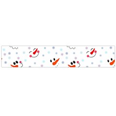 Cute Faces Of Snowmen Large Flano Scarf  by SychEva