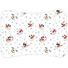 Cute Faces Of Snowmen Velour Seat Head Rest Cushion by SychEva