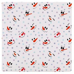 Cute Faces Of Snowmen Uv Print Square Tile Coaster  by SychEva