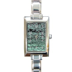 Blue Waves Flow Series 5 Rectangle Italian Charm Watch by DimitriosArt