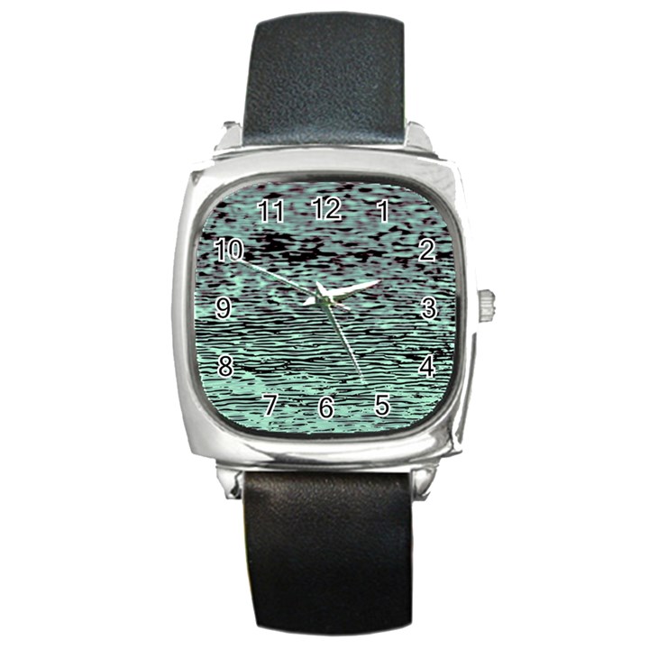 Blue Waves Flow Series 5 Square Metal Watch