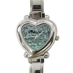 Blue Waves Flow Series 5 Heart Italian Charm Watch by DimitriosArt