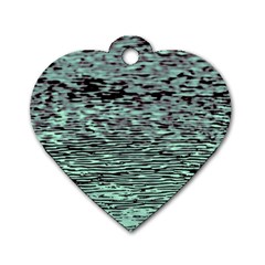 Blue Waves Flow Series 5 Dog Tag Heart (two Sides) by DimitriosArt