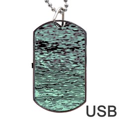 Blue Waves Flow Series 5 Dog Tag Usb Flash (one Side) by DimitriosArt