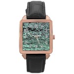 Blue Waves Flow Series 5 Rose Gold Leather Watch  Front