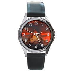 Switzerland-zermatt-mountains-snow Round Metal Watch