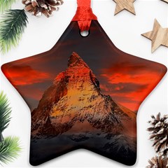 Switzerland-zermatt-mountains-snow Ornament (star)