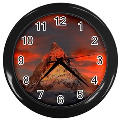 Switzerland-zermatt-mountains-snow Wall Clock (black) by Pakrebo