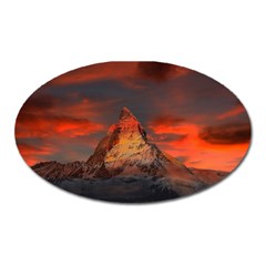 Switzerland-zermatt-mountains-snow Oval Magnet