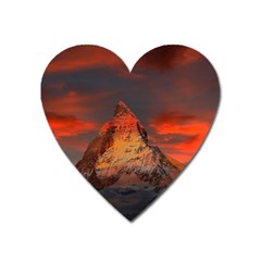 Switzerland-zermatt-mountains-snow Heart Magnet by Pakrebo