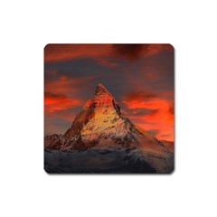 Switzerland-zermatt-mountains-snow Square Magnet