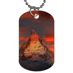 Switzerland-zermatt-mountains-snow Dog Tag (two Sides) by Pakrebo