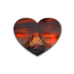 Switzerland-zermatt-mountains-snow Rubber Coaster (heart)