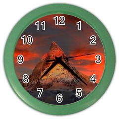 Switzerland-zermatt-mountains-snow Color Wall Clock