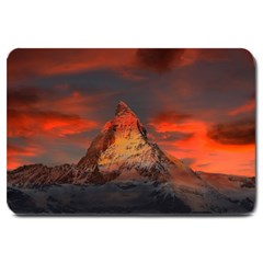 Switzerland-zermatt-mountains-snow Large Doormat  by Pakrebo