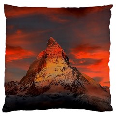 Switzerland-zermatt-mountains-snow Large Cushion Case (one Side)